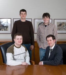 Seated, Michael Abramczyk, left and Kevin Burgio. Standing, Alex Meeske, left, and Rory Coleman. Photo by Frank Dahlmeyer  