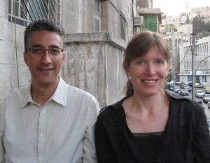 <p>Scott Harding, left, and Kathryn Libal in Amman, Jordan, where they are studying the Iraqi refugee population. Photo supplied by Kathryn Libal </p>
