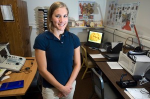 <p>Jennifer McCullagh, doctoral student in audiology. Photo by Daniel Buttrey</p>