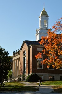 <p>A side view of the Wilbur Cross Building. Photo by Peter Morenus</p>