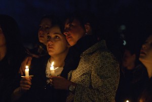 <p>The mood was somber during the candlelight vigil held in memory of Jasper Howard. Photo by Jessica Tommaselli</p>
