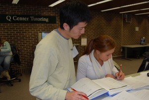 <p>The Q Center runs an extensive drop-in tutoring area, focusing on lower-division Q courses in Chemistry, Math, Physics, and Statistics.</p>