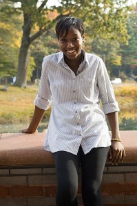 <p>Paula McFarlane, the first student to graduate with a major in African American studies. Photo by Dan Buttrey</p>