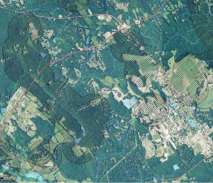 <p>Cedar Swamp Brook, to the west of the UConn campus, is lined with areas that provide habitat for important state species. Map from CT-ECO</p>