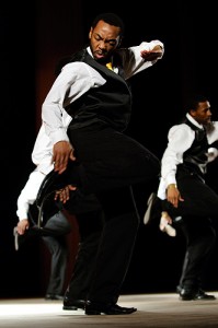<p>Alpha Phi Alpha perform in the Step Into Action Step Competition at the Jorgensen Center for the Performing Arts. Photo by Jessica Tommaselli</p>