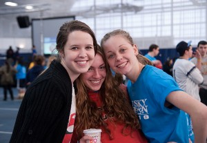 <p>University of Connecticut students volunteering at HuskyTHON to raise money for Connecticut Children's Medical Center. Photo by Lauren Cunningham</p>