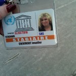 <p>Jennifer Chevinsky’s ID card for UNESCO, where she is currently doing an internship. Photo supplied by Jennifer Chevinsky</p>