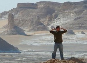 <p>Joel Angle in the White Desert in Egypt. Photo supplied by Joel Angle</p>