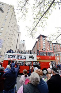 <p>Photos of the parade in downtown Hartford to celebrate the Women's Basketball team's NCAA championship win. Photo by Peter Morenus  </p>