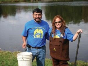 <p>People Empowering People (PEP) builds on the strengths of adults and older teens through educational programs at family resource centers, community-based organizations and correctional facilities. Above: Volunteers Daniel Melchor and Colleen Ostrum.</p>