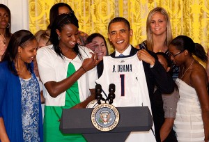 <p>Women’s Basketball team at the White House. Photo by Stephen Slade</p>