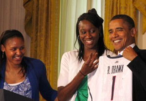 <p>Women’s Basketball team at the White House. Photo by Stephen Slade</p>