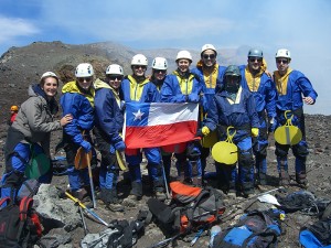 UConn, Stony Brook and Chilean students on top of a volcano near Concepcion, Chile.