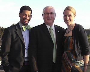 Third-year dental student Marcus Moss, School of Dental Medicine Dean Monty MacNeil, and third-year dental student Laura Huling in San Diego for the 2011 American Dental Education Association's Annual Session on March 14, 2011. (Dr. Kenia Mansilla)