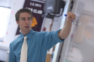 Math teacher Christopher Roberts is a graduate of the Neag School of Education. (Paul Horton for UConn)