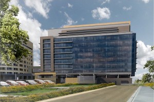 Architectural rendering of the Health Center's new hospital tower.