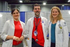 Jessica Johnson (left) volunteered with Drs. Bruce Gould and Marilyn Katz at a free clinic for the underserved Washington, D.C. (Photo supplied by Dr. Bruce Gould)