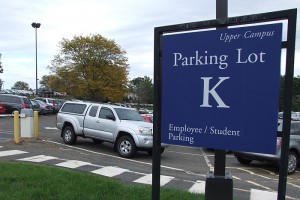 Lot K is reserved exclusively for students effective Oct. 3, 2011. A student ID badge is required to lift the gate weekdays from 4 a.m. to 4 p.m. (Chris DeFrancesco/UConn Health Center Photo)
