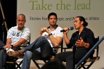 Apolo Anton Ohno speaks as part of the Deloitte U.S. Olympians Panel at UConn on Oct. 17. (Jessica Tommaselli for UConn)