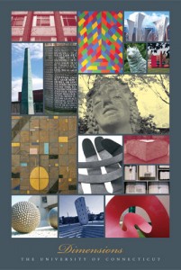 Dimensions, one of three posters showing aspects of UConn's art and architecture.