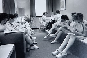 Nurses in the early days of UConn Health Center. (UConn Health Center Archive)