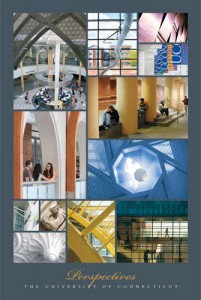 Perspectives, one of three posters showing aspects of UConn's art and architecture.
