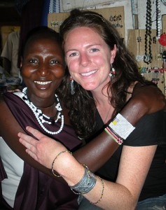 Greta Scheibel with a Tanzanian friend