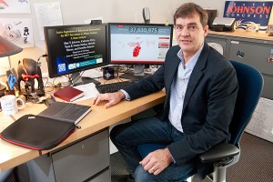 Psychology professor Blair Johnson, a principal investigator with CHIP, is using GIS to analyze factors affecting the efficacy of HIV prevention interventions. (Max Sinton for UConn)