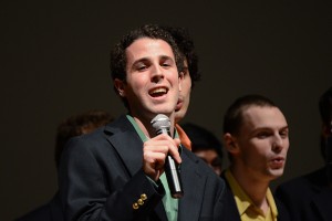 Justin Beauchamp '12 sings a solo during the winter concert by A Completely Different Note. (Ariel Dowski '14 (CLAS)/UConn Photo)