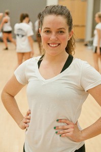 Casey Jessop, an Australian exchange student and member of the UConn dance team, poses for a portrait in the Student Union on Nov. 29, 2011. (Max Sinton for UConn)