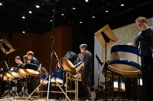 The Steel Pan Ensemble performs at von der Mehden Recital Hall. (Ariel Dowski '14 (CLAS)/UConn Photo)
