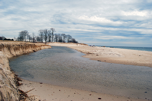 A view of Long Island Sound in Waterford at Harkness Memorial State Park, which was hard hit by Tropical Storm Irene. (UConn Libraries Photo)