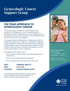 Gynecological cancer support group flyer