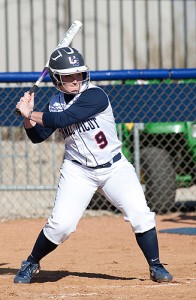 Utility fielder Amy Vaughan '12 (CLAS) is one of the team's leading hitters, with a .306 batting average, 13 home runs, 42 runs batted in, and a slugging percentage of .653. (Steve Slade '89 (SFA) for UConn)