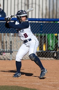 Jennifer Ward '12 (CANR), a senior outfielder, has a .938 fielding percentage and is hitting .243 with 18 runs batted in this season. (Steve Slade '89 (SFA) for UConn)