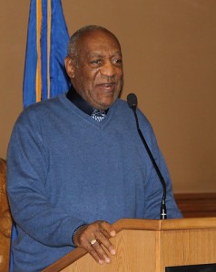 Comedian Bill Cosby, a long time friend of Dr. Laurencin, attended the reception held at the State Capitol. (Sarah Turker/UConn Health Center Photo)