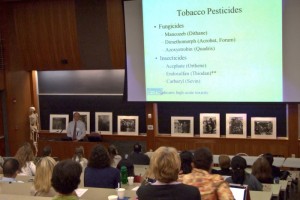 Bradford Robinson, CT Dept. of Environmental and Energy Protection, giving a lecture during the UConn Migrant Farm Worker Symposium. (Jennifer Beardsley/UConn Health Center Photo)