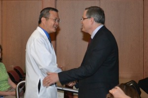 Dr. Bruce Liang, chief of cardiology, and Dr. David Steffens, incoming chair of psychiatry