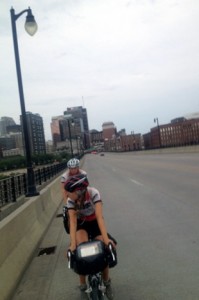 Nate Windon follows Melina Benson over the Mississippi River on Day 37.