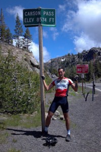 Sean Burn takes a break while crossing through the Sierras on Day 5.