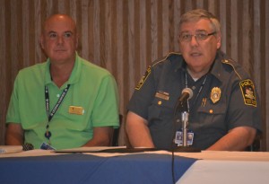 (left to right) Keith Inrig, chair of the Parking Alternatives Workgroup, and Deputy Police Chief Ray Bouchard