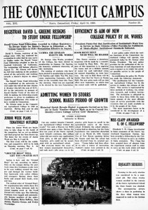 Student newspaper digitized cover from April 11, 1930.