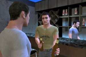 A screenshot from one of Christensen's interactive video games.