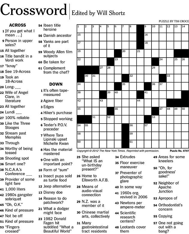 March 9 crossword puzzle | Crossword Puzzle | Indy Week