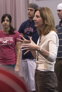 Mary Ellen Junda, professor of music, teaches a singing class. (Peter Morenus/UConn Photo)