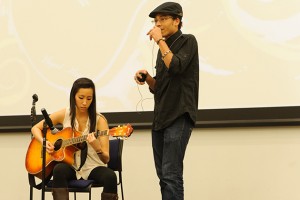 A musical performance by Tang and Mychi was a highlight of  the Lunar New Year Celebration. (Max Sinton '15 (CANR)/UConn Photo)