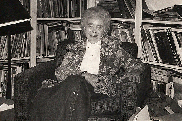 Francelia Butler in her office at UConn sometime in the mid-1980s.(Photo courtesy of Francelia Butler Papers, University Archives & Special Collections)