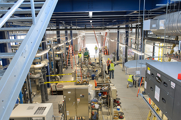 An interior view of the water reclamation facility on April 3, 2013. (Peter Morenus/UConn Photo)