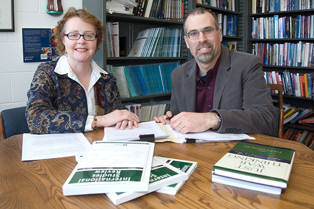 Mark Boyer, right, professor of political science, with colleague Jennifer Sterling-Folker. (File photo)