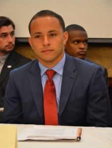 Khaliyl Lane '10 (CLAS), '13 MSW at a Congressional Foster Youth Internship Briefing. (Allison Cappa for UConn)